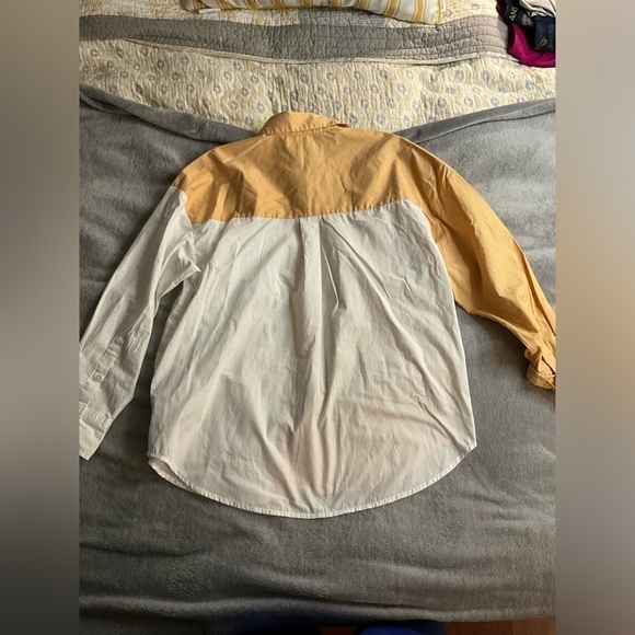 Abercrombie and Fitch Oversized Orange and White button down size M - Picture 3 of 4
